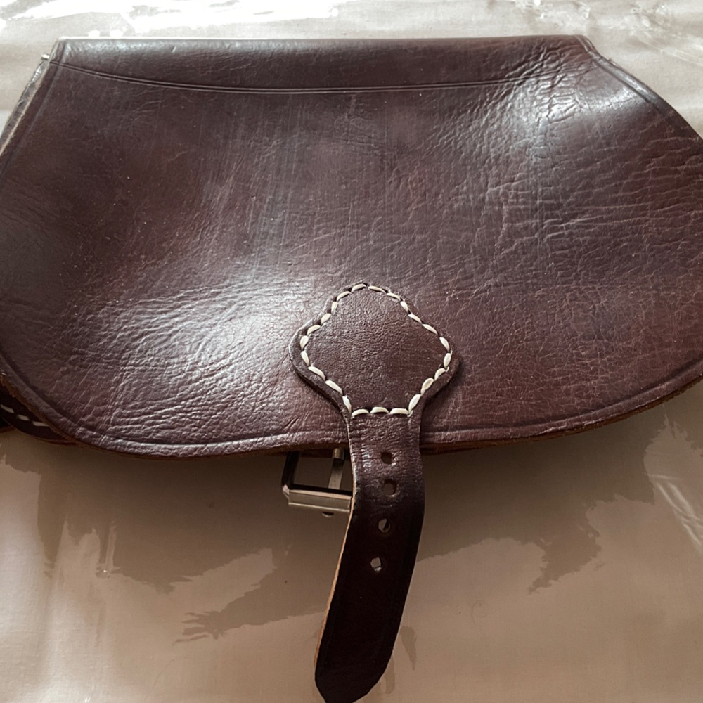 Artisan Brown Leather Crossbody Bag